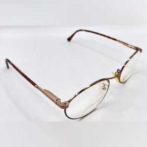 Vintage Fratelli Lozza Chester Tortoise Gold Oval Sunglasses Frames Only